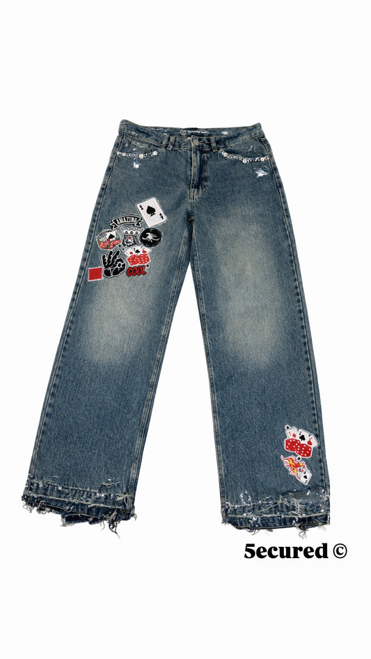 Multi Patch Jeans